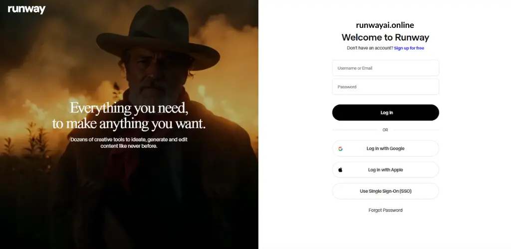 runway ai login