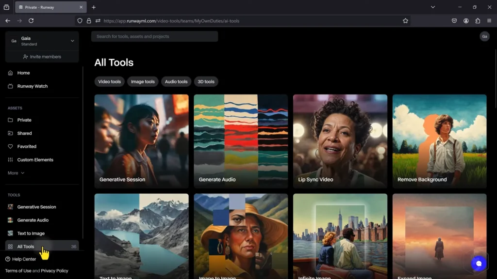 runway all tools option
